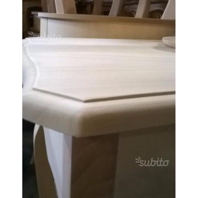 Tavolo classico shabby provenzale bianco,grezzo